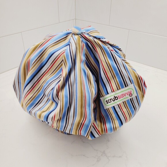 Doctor Nurse Dog Print Stripe REVERSIBLE Scrub Cap Bouffant Medical Surgery Hat - Picture 14 of 15